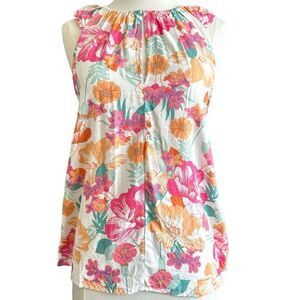 NWT Rachel Zoe Floral Print Sleeveless Keyhole Blouse